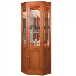 WTO-WCCD TASSIE OAK HIGH QUALITY HARDWOOD CORNER DISPLAY UNIT / CORNER DISPLAY CABINET