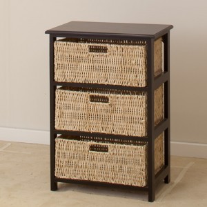 BLACK OR WHITE BASKET  3 DRAWERS