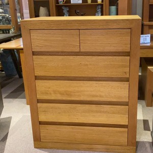 CLAREMONT TASSIE OAK  6 CHEST OF DRAWERS TALLBOY 