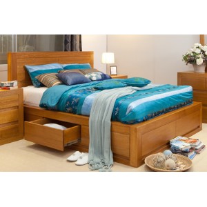 CLAREMONT TASSIE OAK KING SINGLE BED