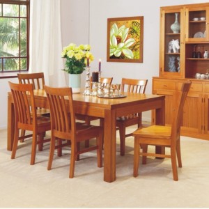 JOE 7PCS HIGH QUALITY TASSIE OAK DINING SUITE 